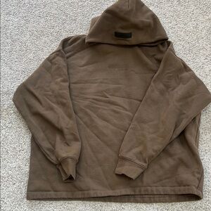 Essentials Chocolate Brown Embossed Logo Hoodie
